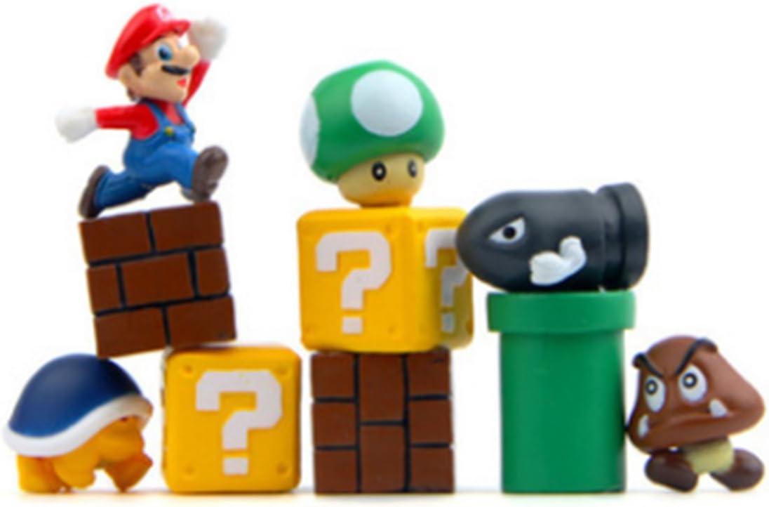 10 Piece Mario Bros Action Figures, Mini Super Mario Bros Figures Bundle, Birthay Cake Topper