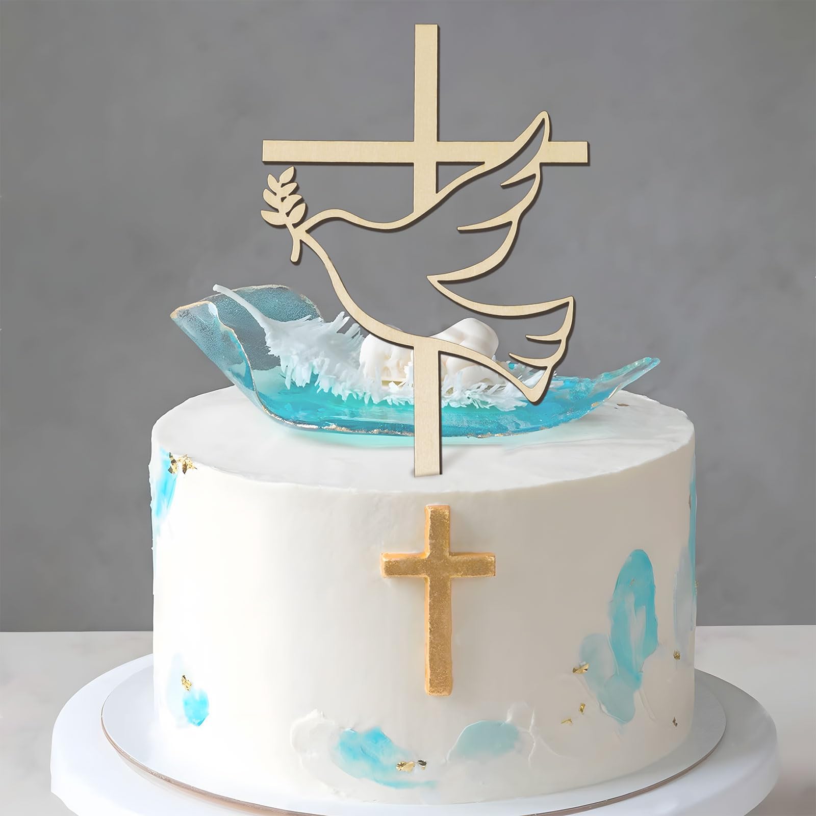 Lot De 13 Décorations De Gâteau Pour Communion, Baptême, Baptême, Décoration De Gâteau En Forme De Poissons, Décoration De Gâteau, Baptême, Cupcake Pour Garçon (bleu