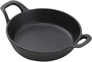 American Metalcraft CIPR6250 Small Cast Iron Casserole Pan, Round, Black