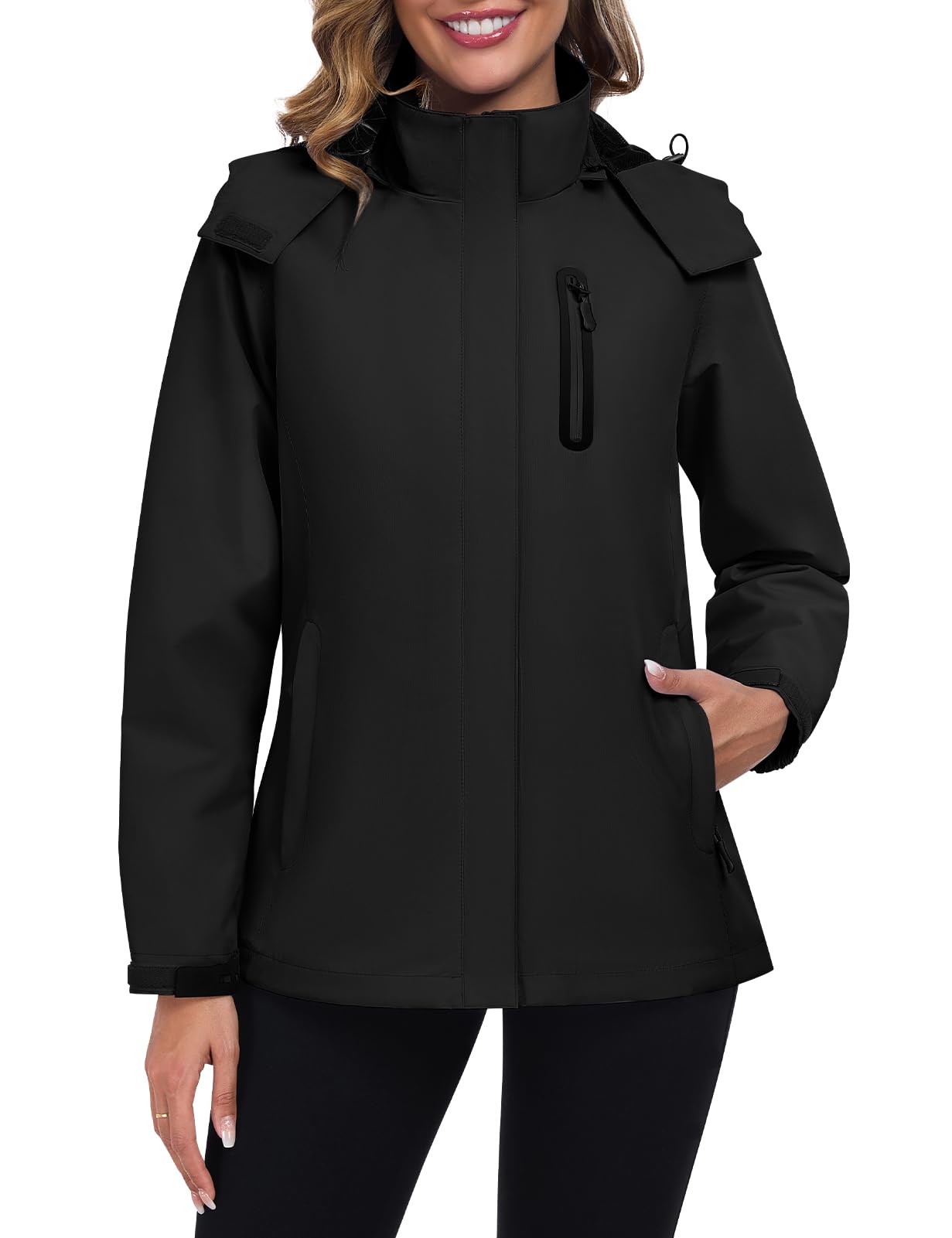 UMIPUBO Mujer Chaqueta Impermeable Chubasquero Cortavientos Exteriores Lluvia Abrigo Ligero Transpirable Deportiva Primavera Otoño Capucha Impermeável Senderismo Vientos Cazadora