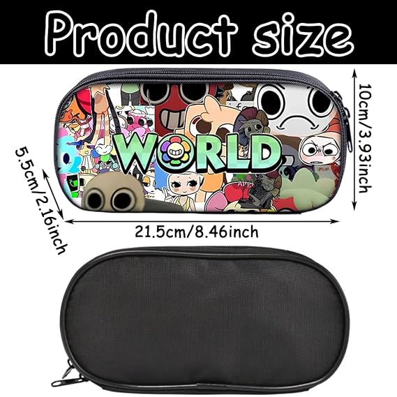 Game Pencil Case,Cartoon Pencil Case,Anime Student Stationery Pouch,Cute Student Stationery Cartoon Stationery Holder Large Capacity, Double Zipper Design for Boys & Girls