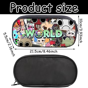 Game Pencil Case,Cartoon Pencil Case,Anime Student Stationery Pouch,Cute Student Stationery Cartoon Stationery Holder Large Capacity, Double Zipper Design for Boys & Girls