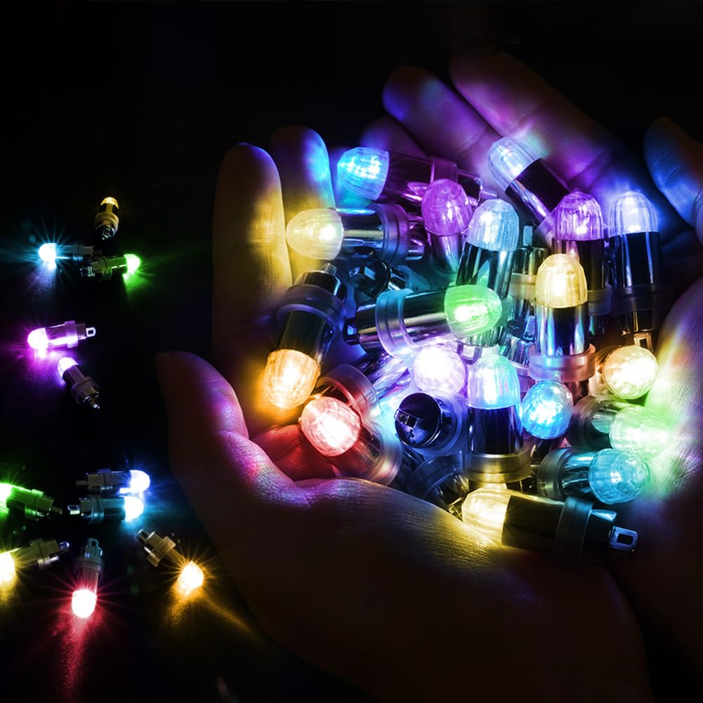 HOTUT Coloured LED Balloon Lights, 25pcs Mini Paper Lanterns, IP66 Waterproof, Battery Operated, DIY Wireless for Wedding & Party Decoration