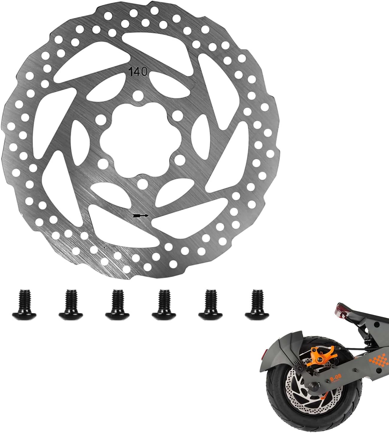 140mm Brake Disc for Kukirin G2 Master G3 G4 6 Holes Brake Disc for Scooter Accessories Electric Scooter Replacement Part