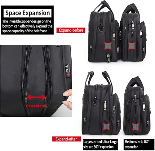 Miniatura 5 de Maletines grandes para hombres bolsa de lona para computadora portátil bolsa de trabajo bolsas de trabajo bolsa de negocios para hombre de oficina