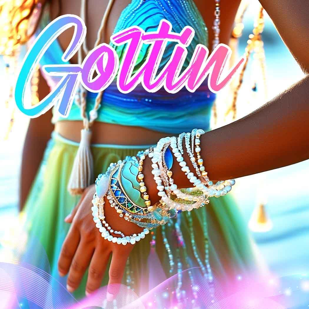 GORTIN Gold Stretch Bracelets for Women Beaded Stackable Bracelet Set Pearl Strand Bracelets Accessories for Women (L-Beaded-5 PCS, Free size) - Image 5