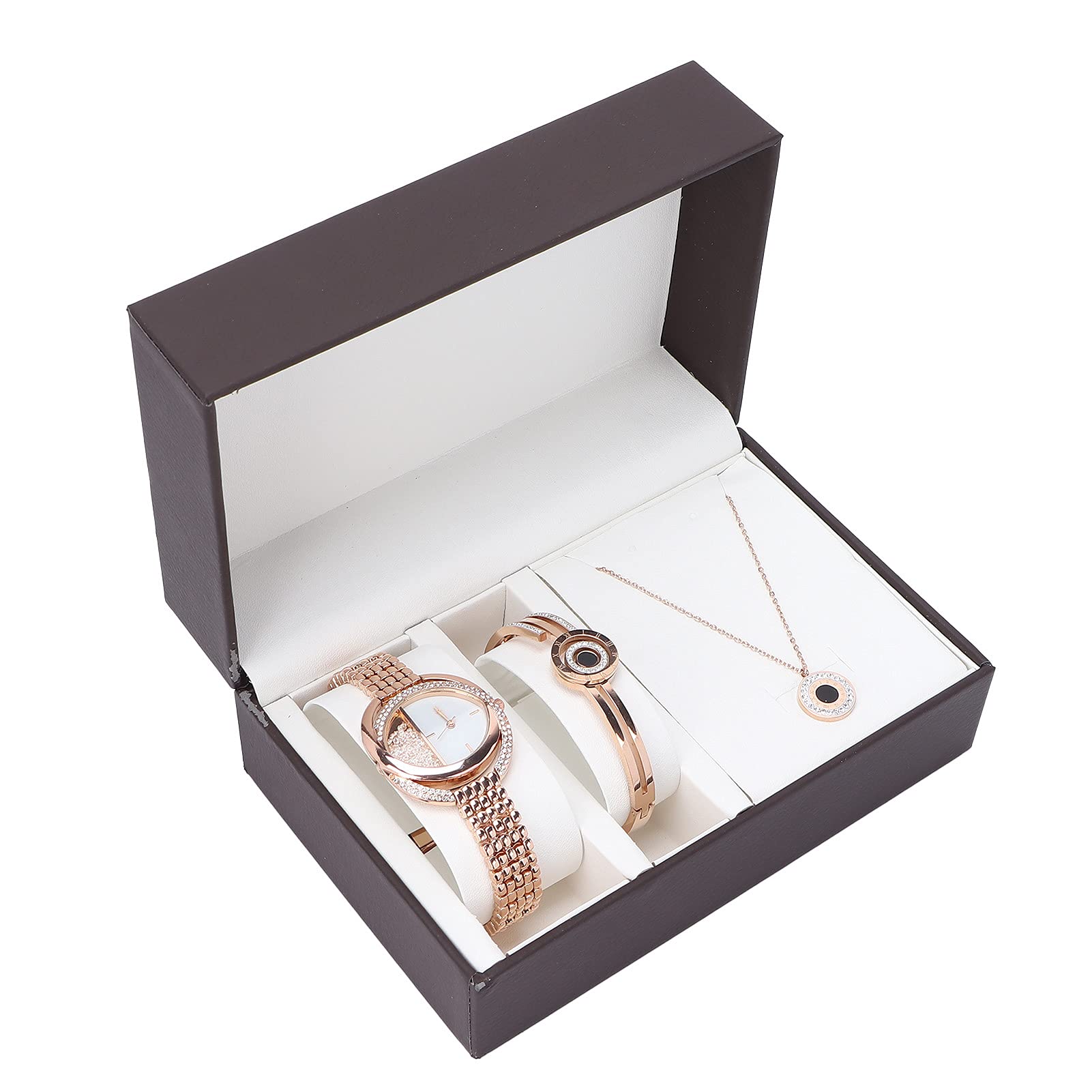 Orologio con Set di Braccialetti, Orologio da Donna Alla Moda da Lavoro, Set di Collana con Bracciale, Anniversario, Regalo di Compleanno, Orologio da Polso, Bracciale, Set di Gioielli