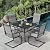 NUU GARDEN 5 Piece Outdoor Dining Set, 4 All Weather Outdoor Padded Textilene Patio Chairs and 37" Square Dining Table with 1.57" Umbrella Hole, for Backyard, Patio, Garden, Light Grey and Black