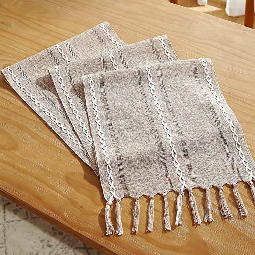 Runner da tavola intrecciato vintage, in cotone e