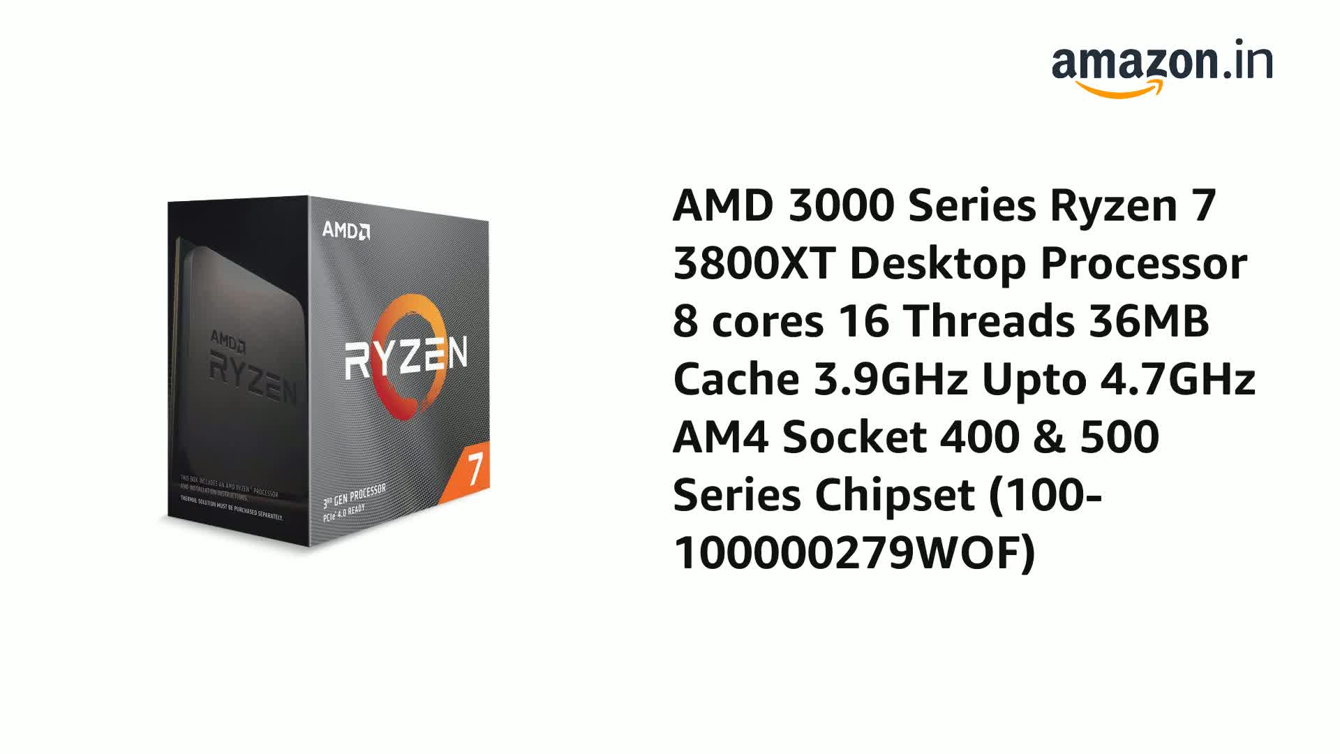 Amazon.in: Buy AMD 3000 Series Ryzen 7 3800XT Desktop