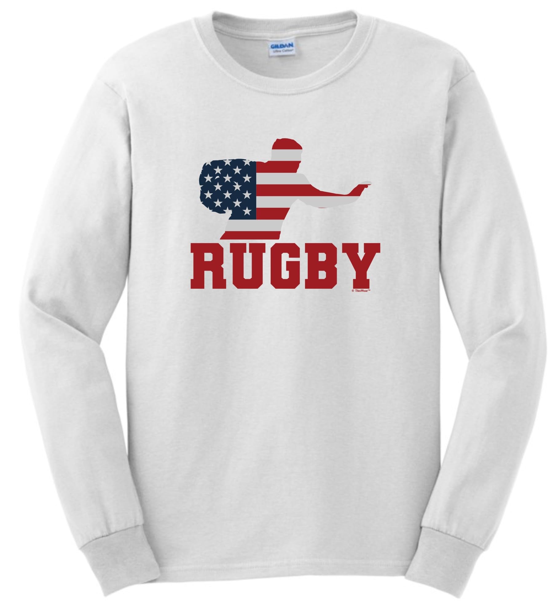 USA Summer Sporting Events Shirt USA Sports Rugby Long Sleeve T-Shirt X-Large White
