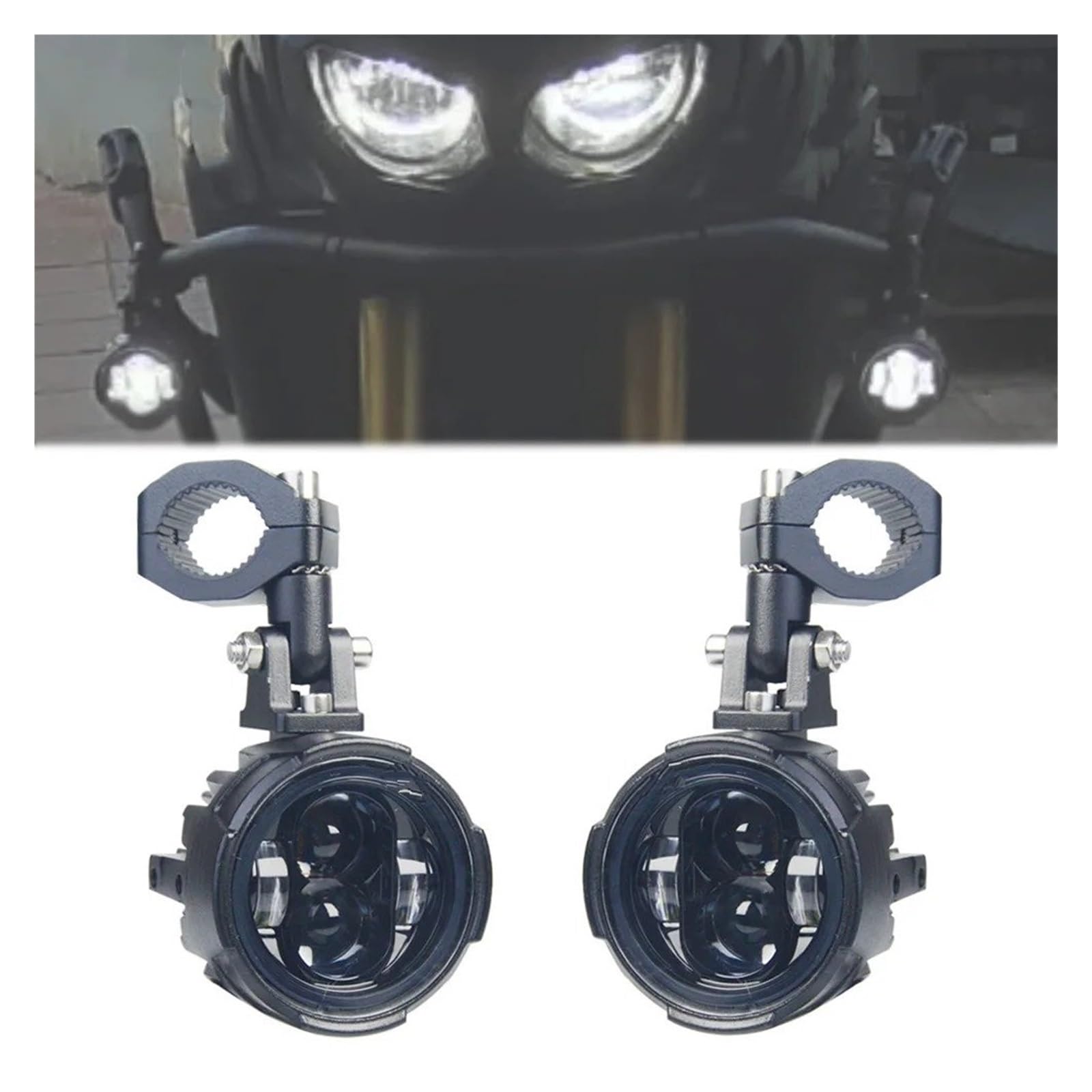 Fari Universali Per Moto Lente Per Proiettore A LED Per Fendinebbia Luci Guida Per Faretti Per Lampade Ausiliarie Fari Per Motociclette(White light)