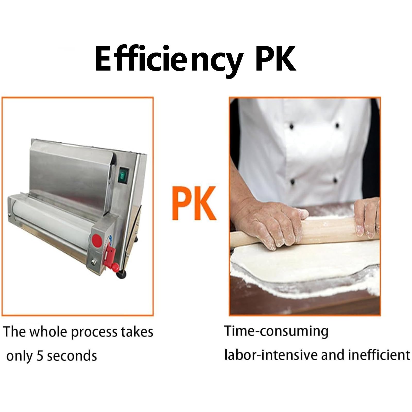 Prensa Eléctrica para Masa De Pizza,Laminadora De Masa De Pizza Comercial,Masa De Pizza 30/40 Cm,Grosor Ajustable De 0.7 a 5.4 Mm para Equipos para Hacer Pizza Y Pasta,30CM