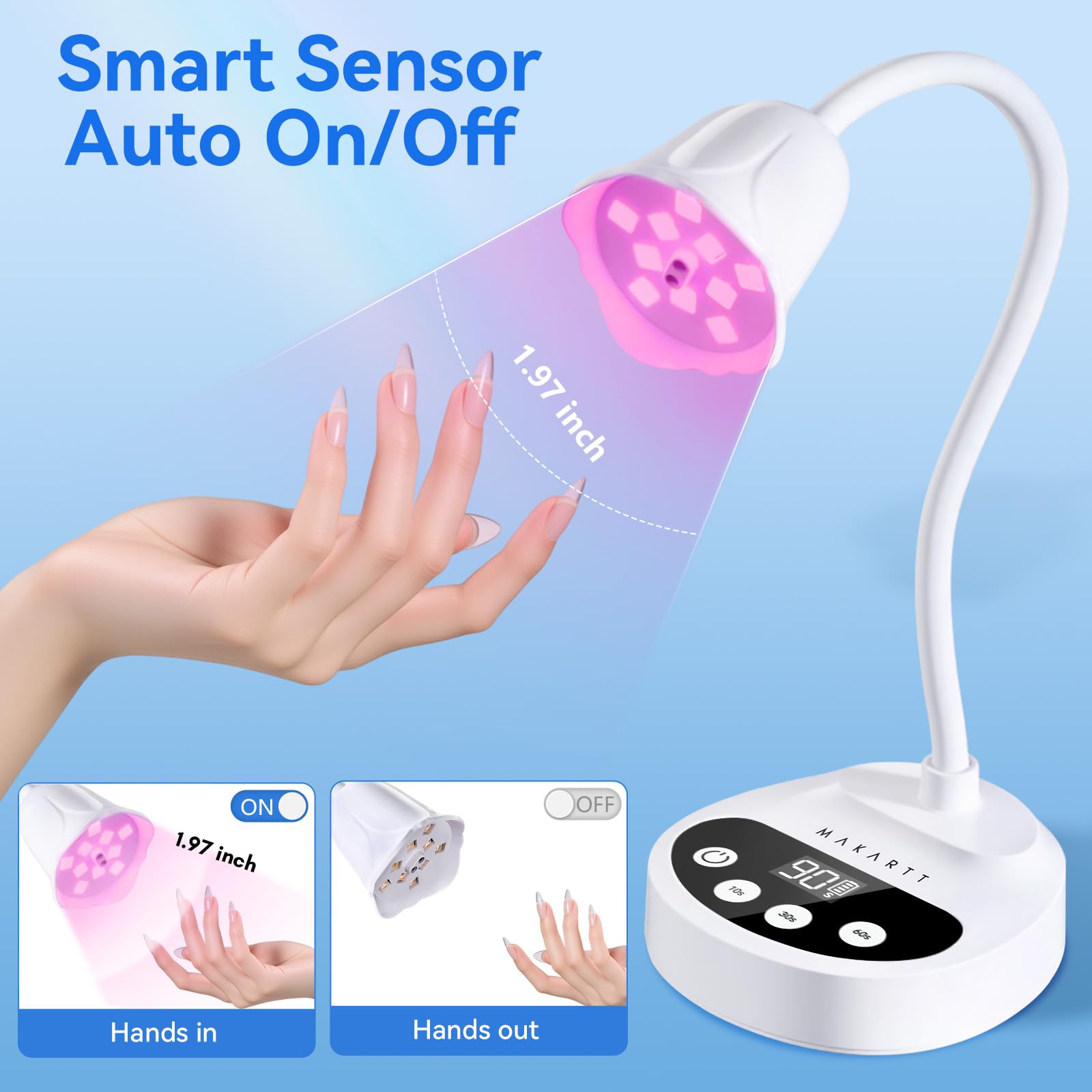 Makartt UV Nail Lamp - Fast Curing for Gel-X & Press-Ons -9 Makartt UV Nail Lamp - Fast Curing for Gel-X & Press-Ons -9