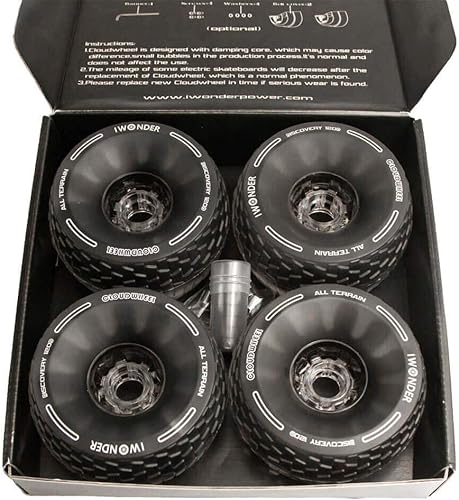 Miniatura 5 de IWONDER Rueda de nube Discovery - Ruedas de monopatín eléctricas patentadas con núcleo de espuma amortiguadora todo terreno todoterreno translúcido
