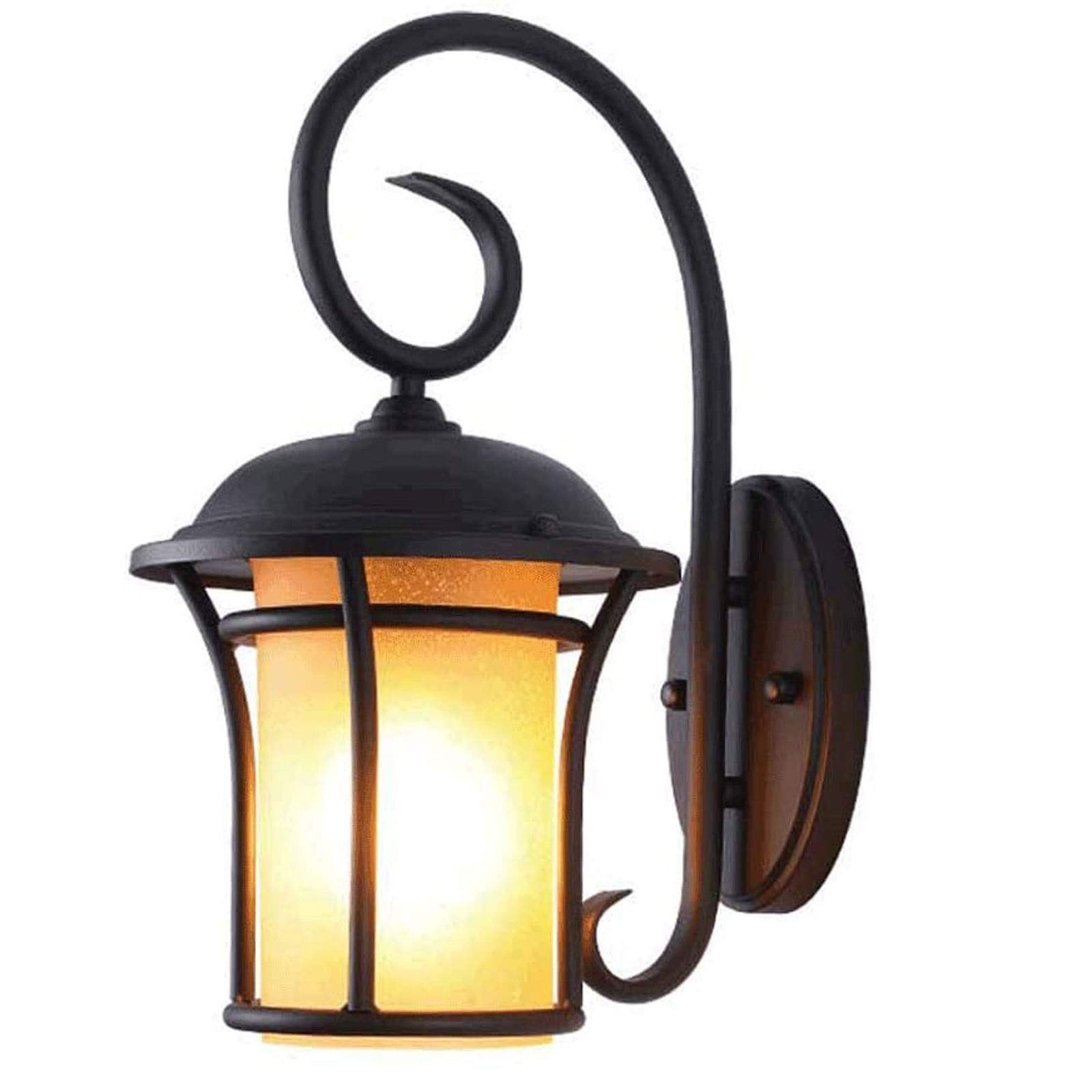 IUokLU Wall Sconce Light Fixture Waterproof Wall Sconce Light Fixture Retro Outdoor Simple Black Iron E27 Exterior Wall Lamp for Villa Courtyard Door Decorative Lighting
