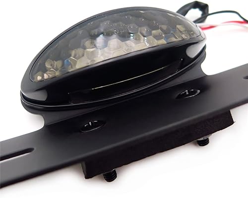Miniatura 3 de HTTMT Cateye - Luz trasera para placa de matrícula de aleación grande Cafe Racer Bobber motocicleta