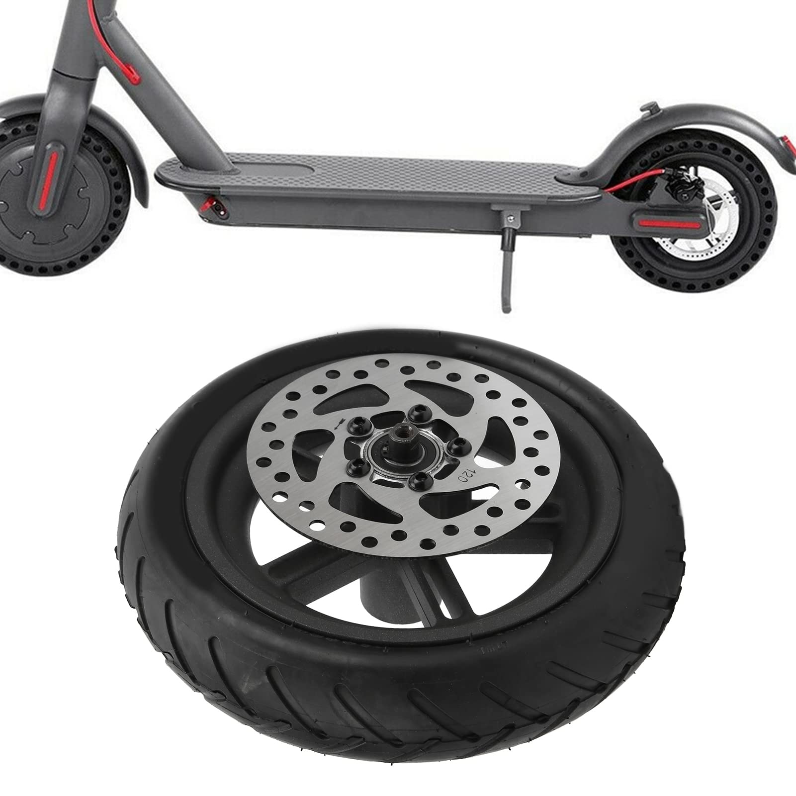 Motor de Cubo de Scooter Elctrico de 8, 5 Pulgadas, Cubo de Rueda de Neumtico Trasero de Gran Capacidad de Carga con Disco de Freno de 120 Mm para Scooter Elctrico M365 Pro PRO2