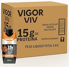 Pack 24 Unidades Bebida Láctea UHT Protein Vigor VIV Doce de Leite 250ml