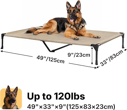 Miniatura 6 de Veehoo - CWC1803-XL - Cama elevada tipo catre para perros, refrescante, portátil, con malla lavable y transpirable, patas antideslizantes, duradera,