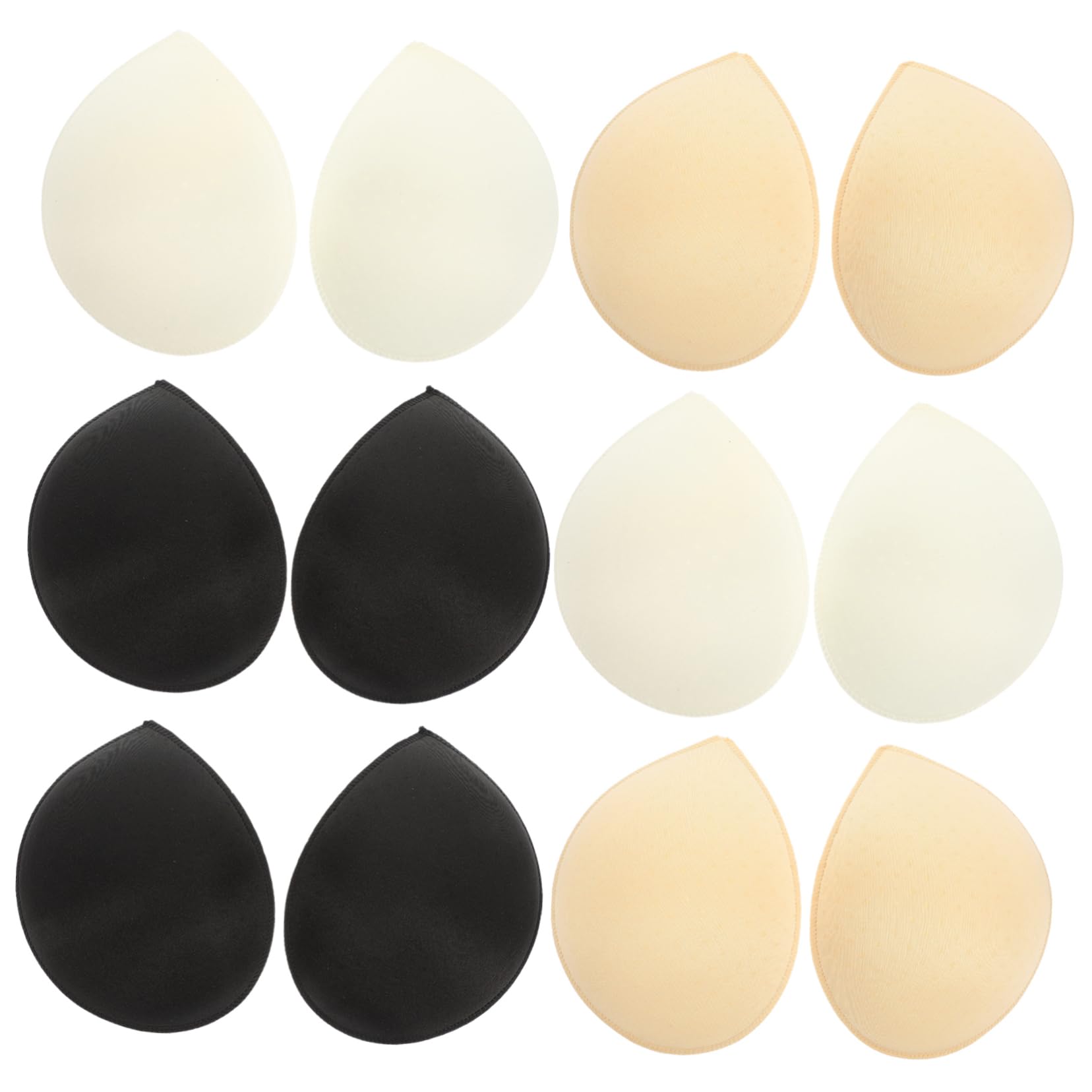 12pares Almohadillas De Esponja Para Sostenes De Insertos De Pads Para Bañadores y Sujetadores Deportivos Cómodas Forma Natural Reemplazos y
