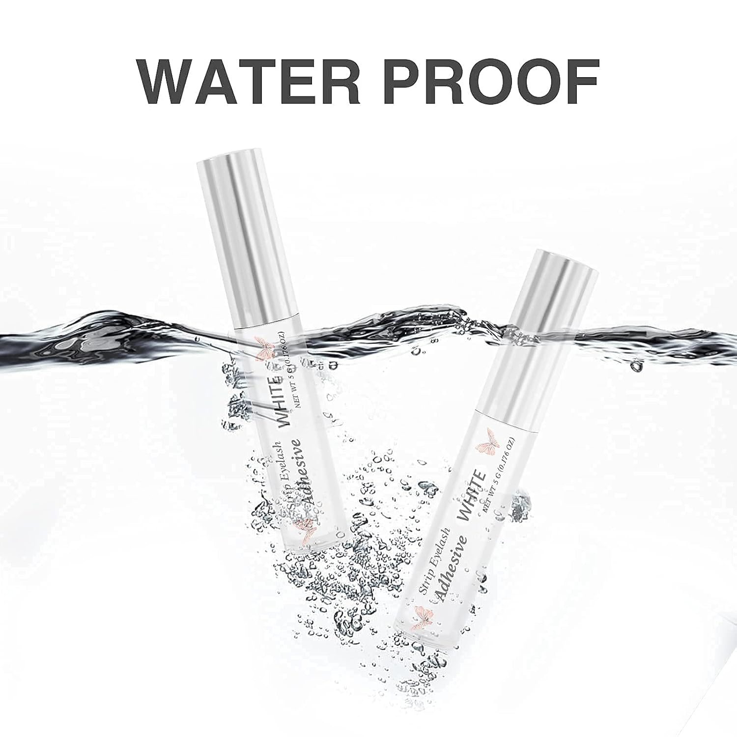 FFSTA Lash Glue for False Eyelashes,Clear Eyelash Glue Strong Hold Latex-Free White Lash Glue with Waterproof Professional Hypoallergenic Glue for Sensitive Eye, Suitable for False Lash Mink Lash : Beauty & Personal Care