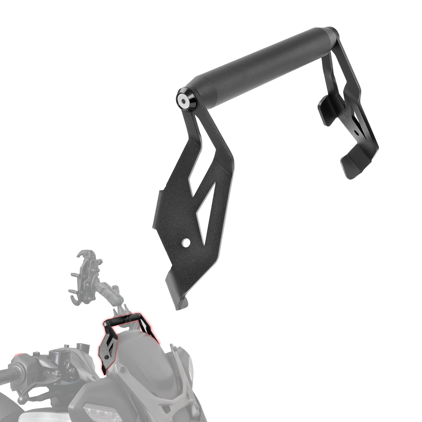 Staffa di supporto per navigatore GPS per moto, 22 mm, per Yamaha XMAX300 XMAX250 Xmax 300/250 Tech Max 2025 2026, accessori per manubrio di navigazione, estensore (nero)
