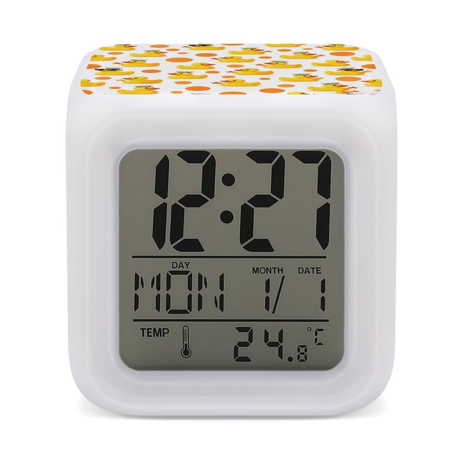 Reloj despertador digital Xiaohuangya con 7 colores led para dormitorio