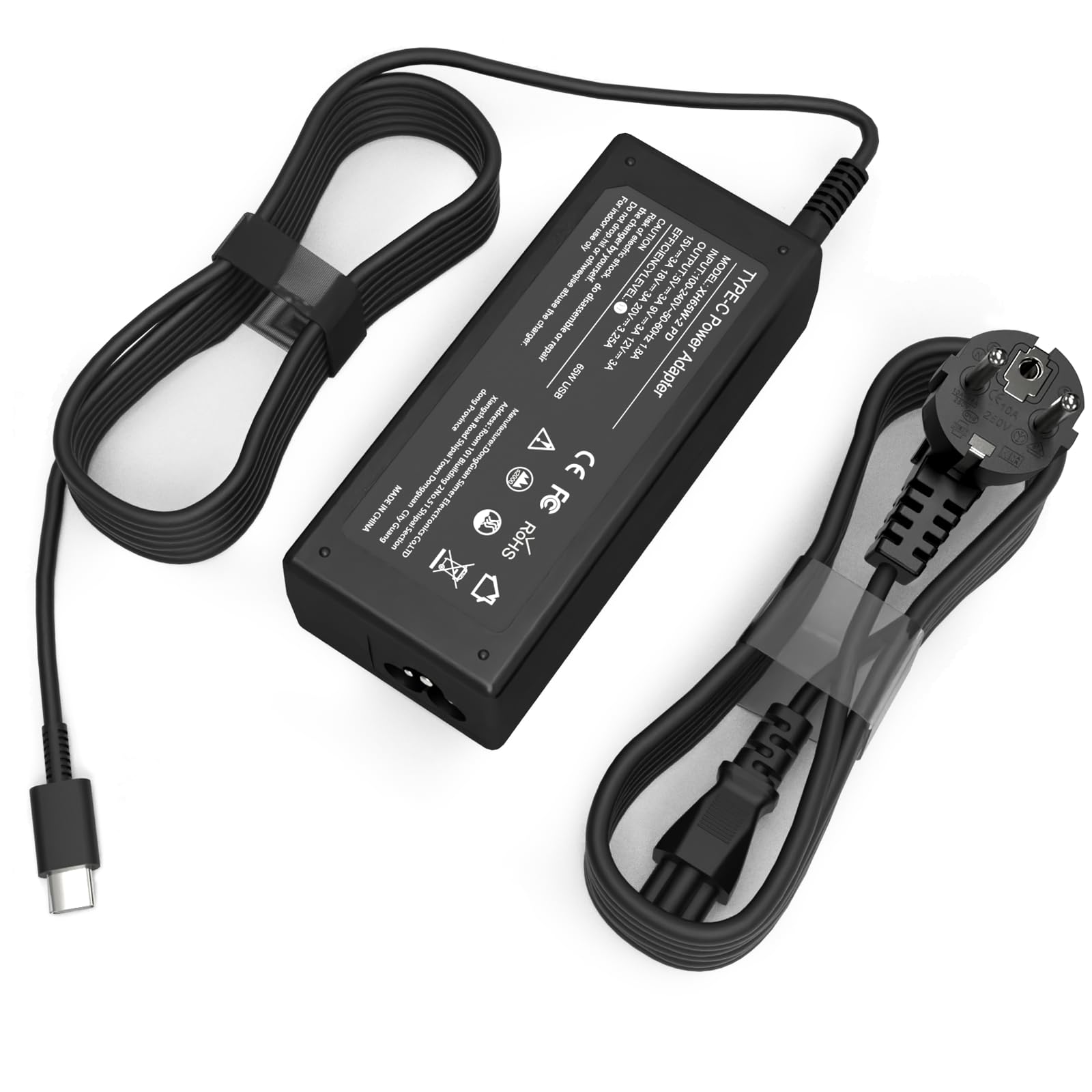65W USB C Laptop Ladekabel für Lenovo Thinkpad T15 L14 T490 T480 X1 Hp Envy/Spectre x360 Dell Latitude/XPS Ladekabel Netzteil für Asus Acer Samsung Surface LG Huawei Chromebook 45W Type C Netzteil
