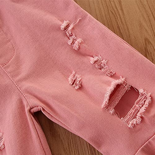 Baby Girls Flare Leg Jeans Pants Kids Bottom Denim Ruffles Pants Jeans Ripped Trousers Girls Vintage Denim Jeans4