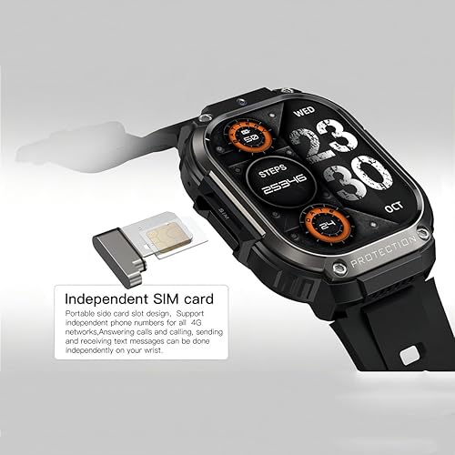 Miniatura 2 de 4G LTE - Reloj inteligente con GPS para hombres y mujeres, tarjeta SIM (respuestahacer llamadas), 2 GB+16 GB, rastreador de actividad Android 8.1