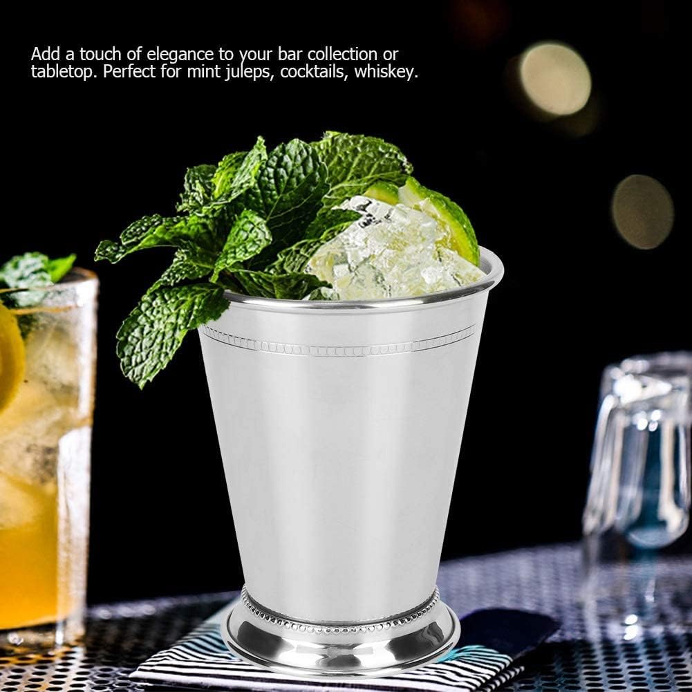 Tazze julep di menta, 2 pezzi da 400 ml di bicchieri classici in acciaio inossidabile bicchieri da cocktail bevande in vetro tazza di birra in vetro per succo bevanda