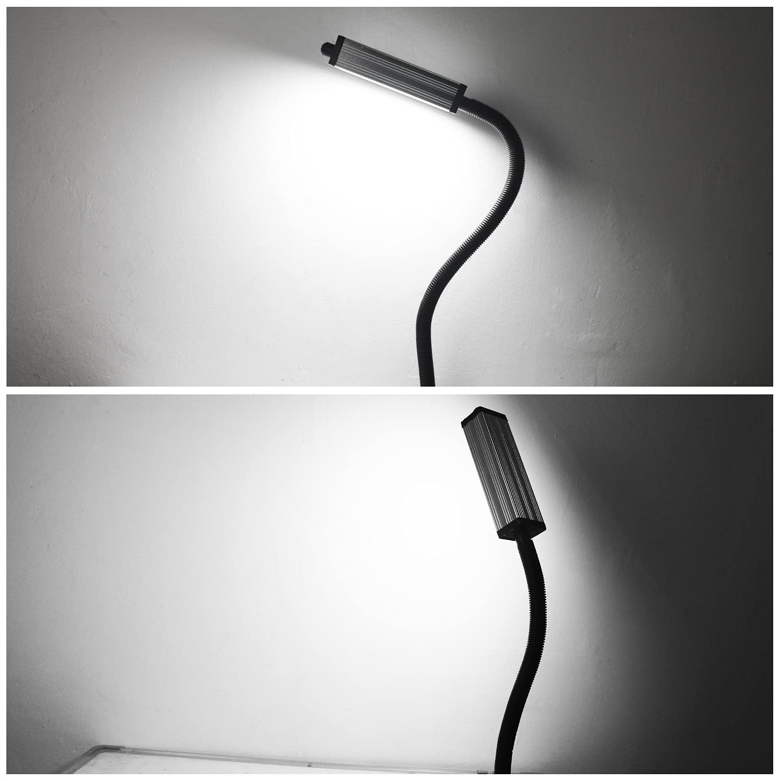 Luce magnetica, lampada da lavoro a LED, 44 LED, IP66, impermeabile, flessibile, a collo di cigno