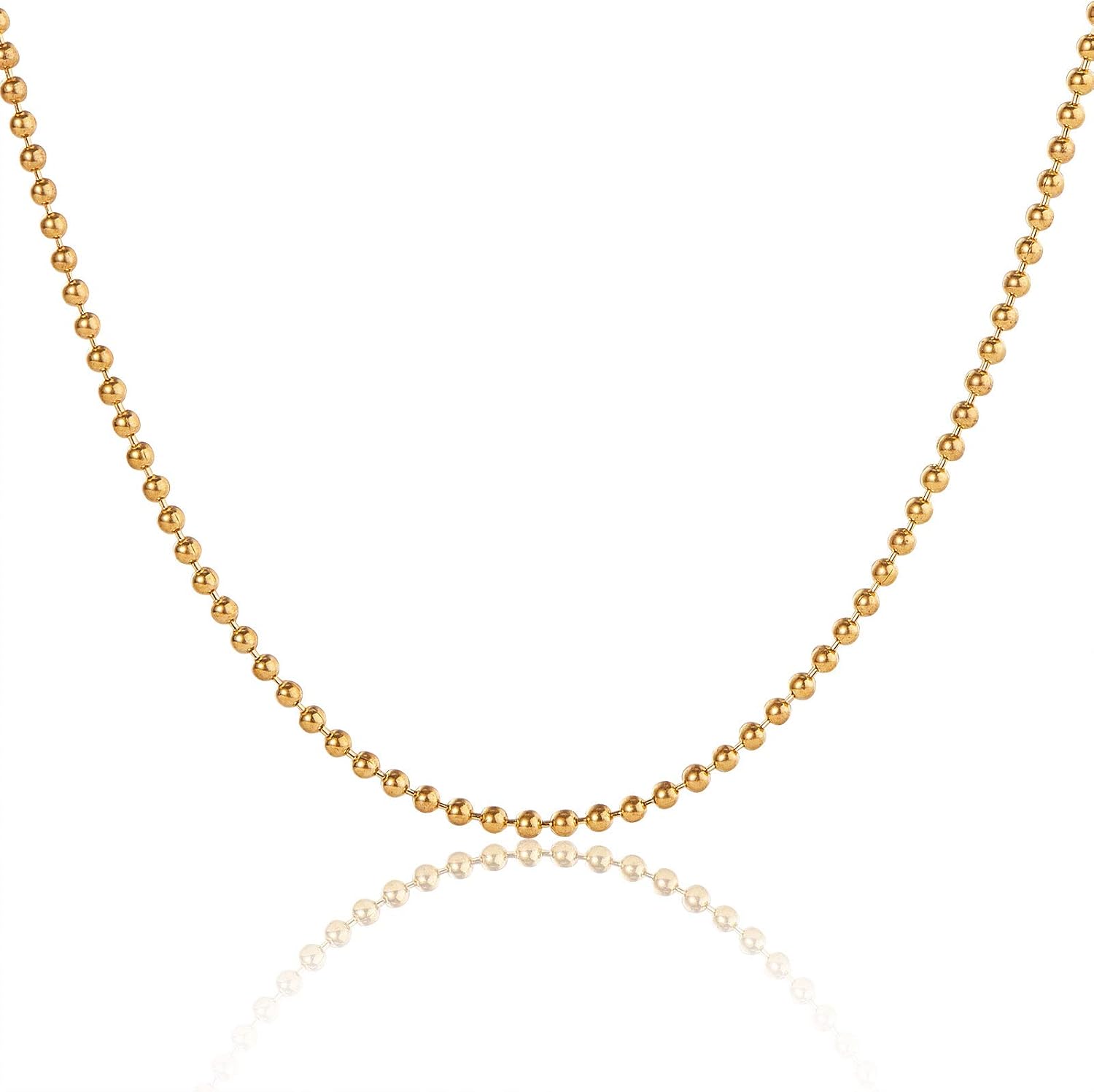 DanLingJewelry 32 Feet Brass Pull Chain Extension Ball Bead Chain Spool Chain for Jewelry Making 1.2mm Golden