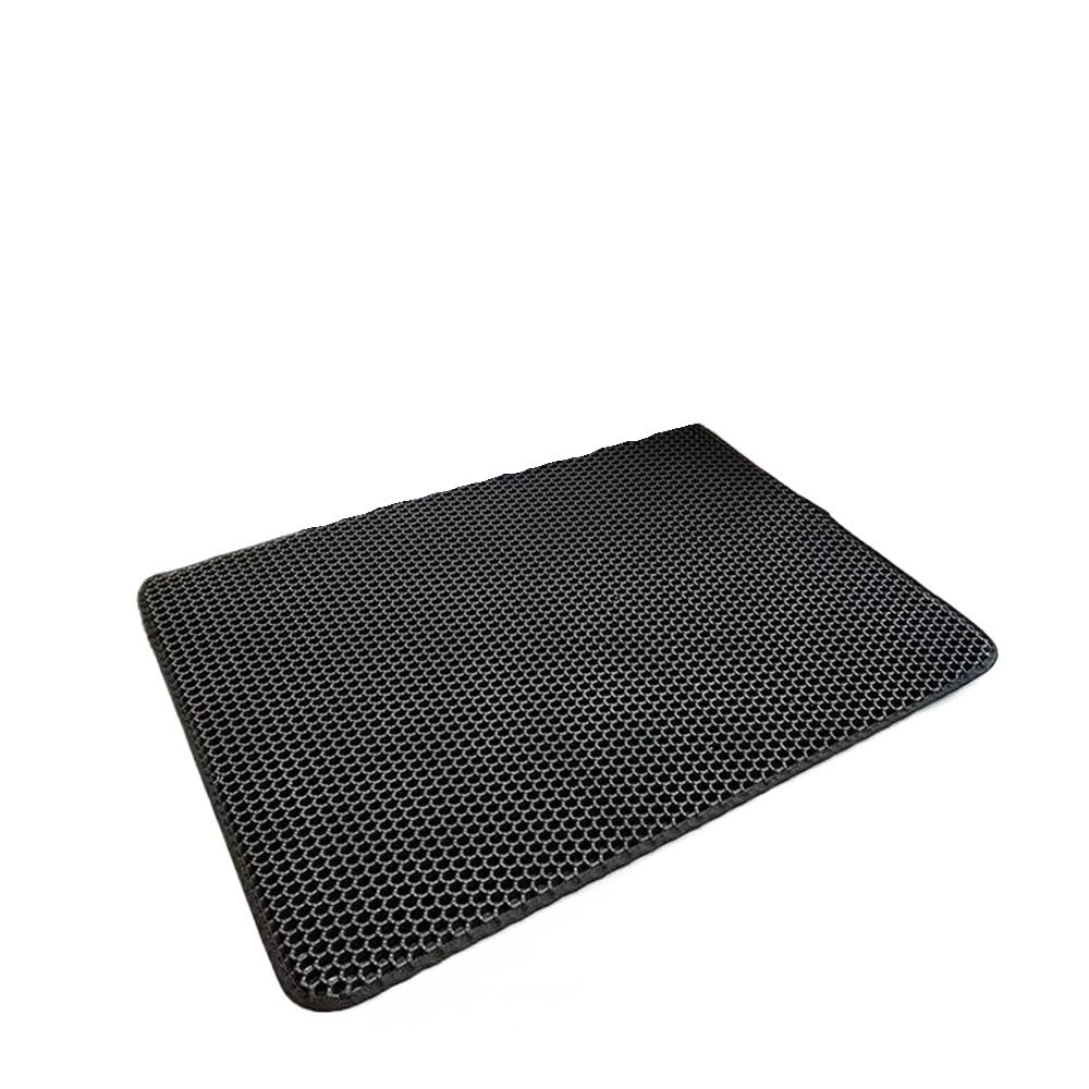 Double Layer Cat Litter Mat Cat Toilet Rug Litter Tray Sandboxes For Cat Litter Carpet Cat Litter Box Accessories(Black,40X50CM)