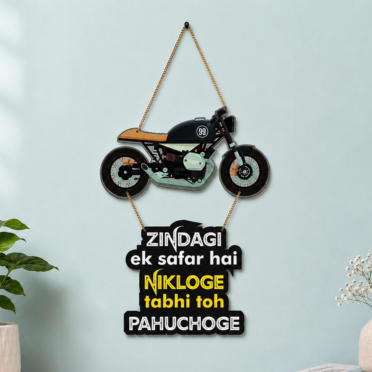 Artvibes Zindagi Wall Hanging - Traveller Quote Decor -2 Artvibes Zindagi Wall Hanging - Traveller Quote Decor -2
