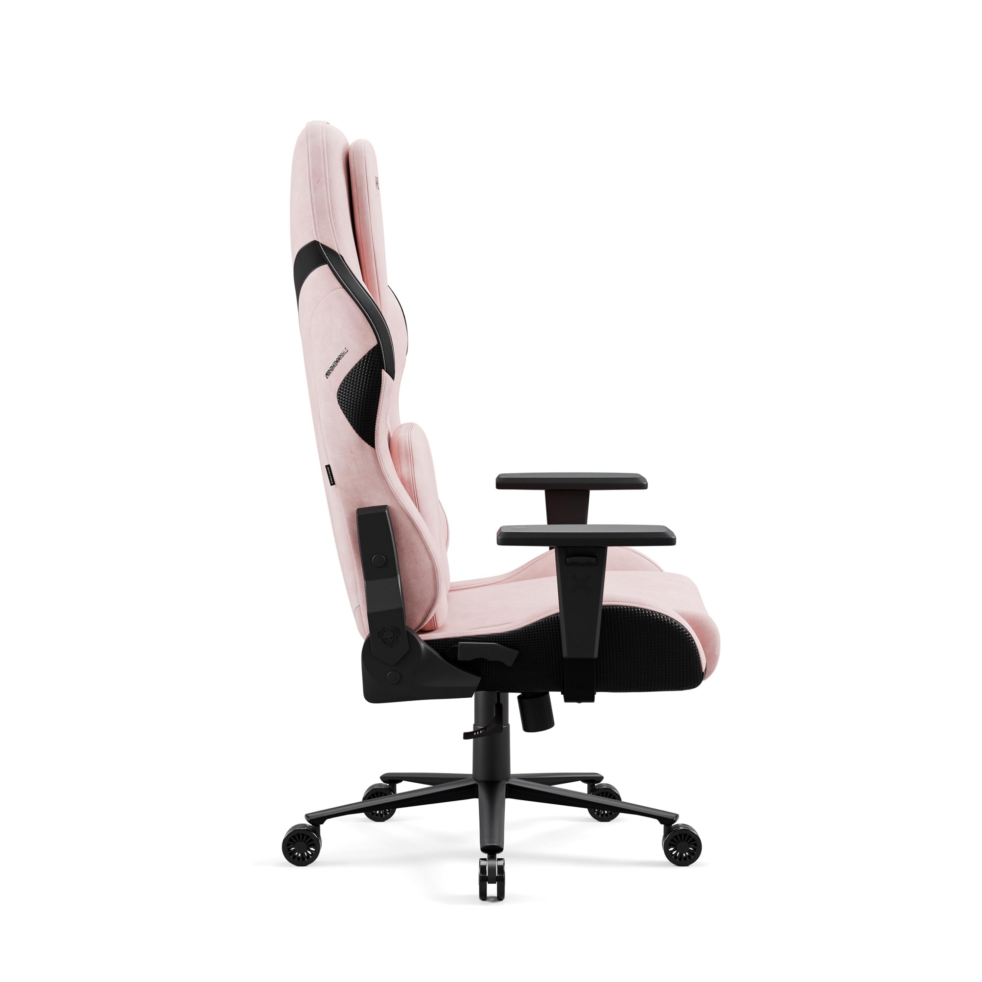 Diablo Gaming Stuhl Stoff X.One Prime Gamer Stuhl Ergonomisch mit Magnetische Kopfstütze und Kühlender Sitz Robuste Metallbasis, Höhenverstellbare Armlehnen Pc Stuhl, Gaming Chair 140 kg Akira Pink