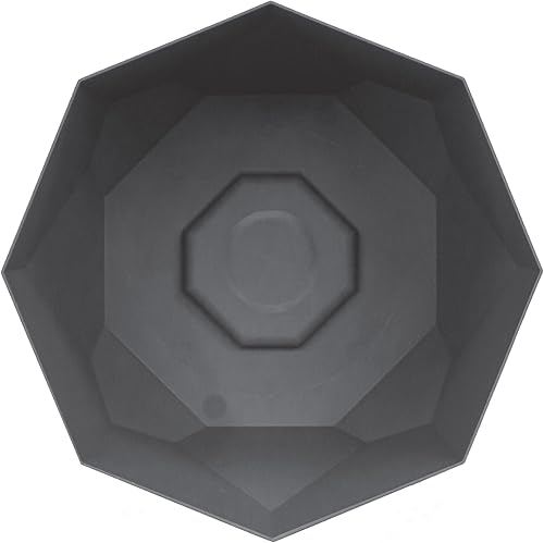 Miniatura 2 de Bloem Maceta hexagonal Tuxton 8 pulgadas color carbón maceta pequeña geométrica moderna y única resina duradera diseño moderno agujeros de drenaje