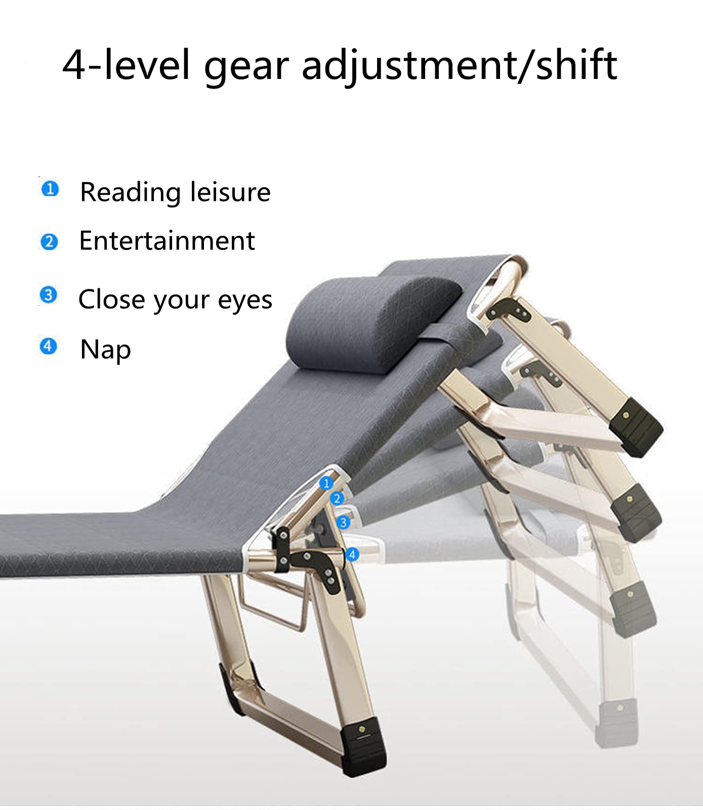 Lit Compact Pliant avec Roulettes, Idéal pour Siestes et Camps, Inclinable et Portable, Convient pour Adultes, Hôpitaux, Espaces de Bureau et Mobilier