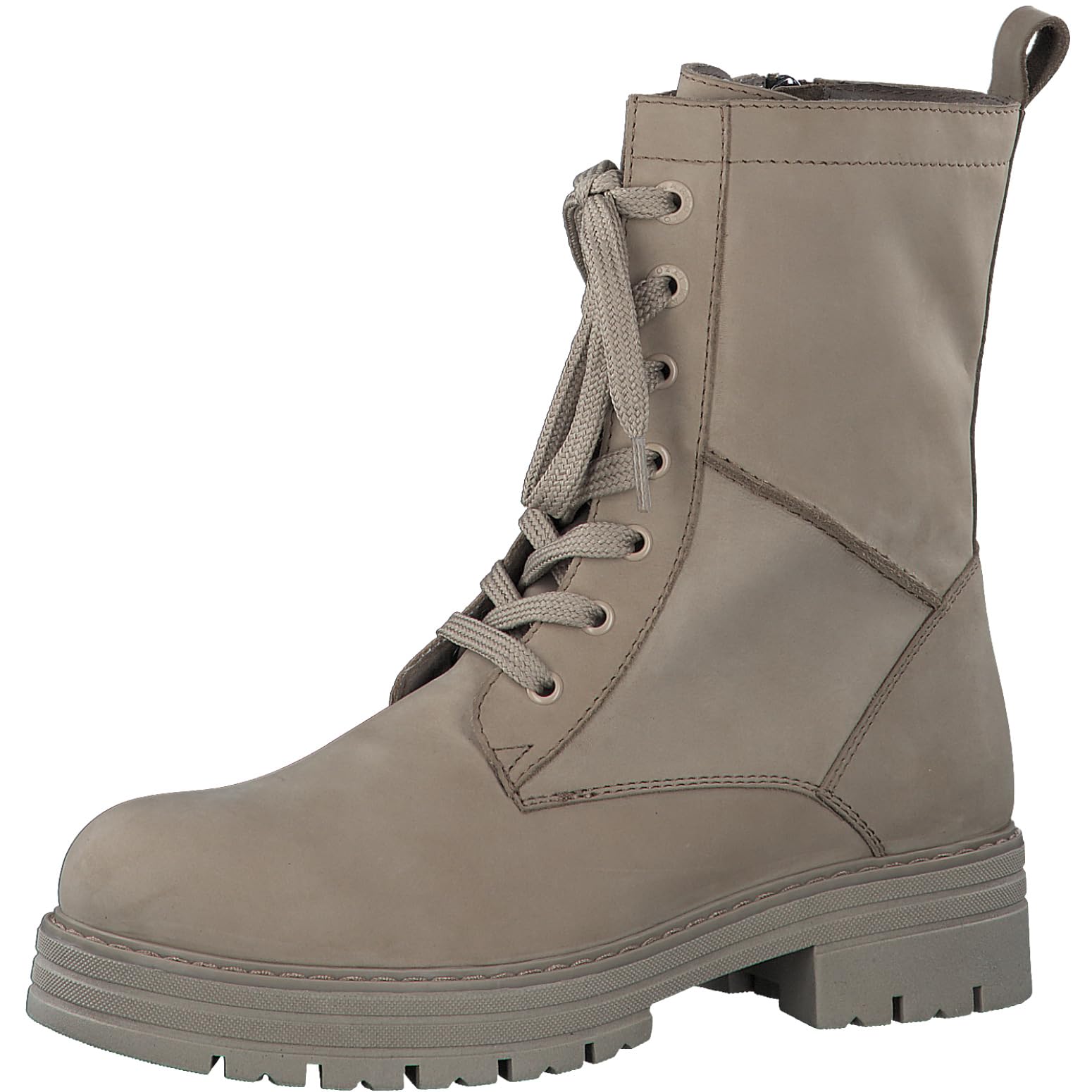 MARCO TOZZI Damen Stiefeletten zum Schnüren aus Leder mit Blockabsatz