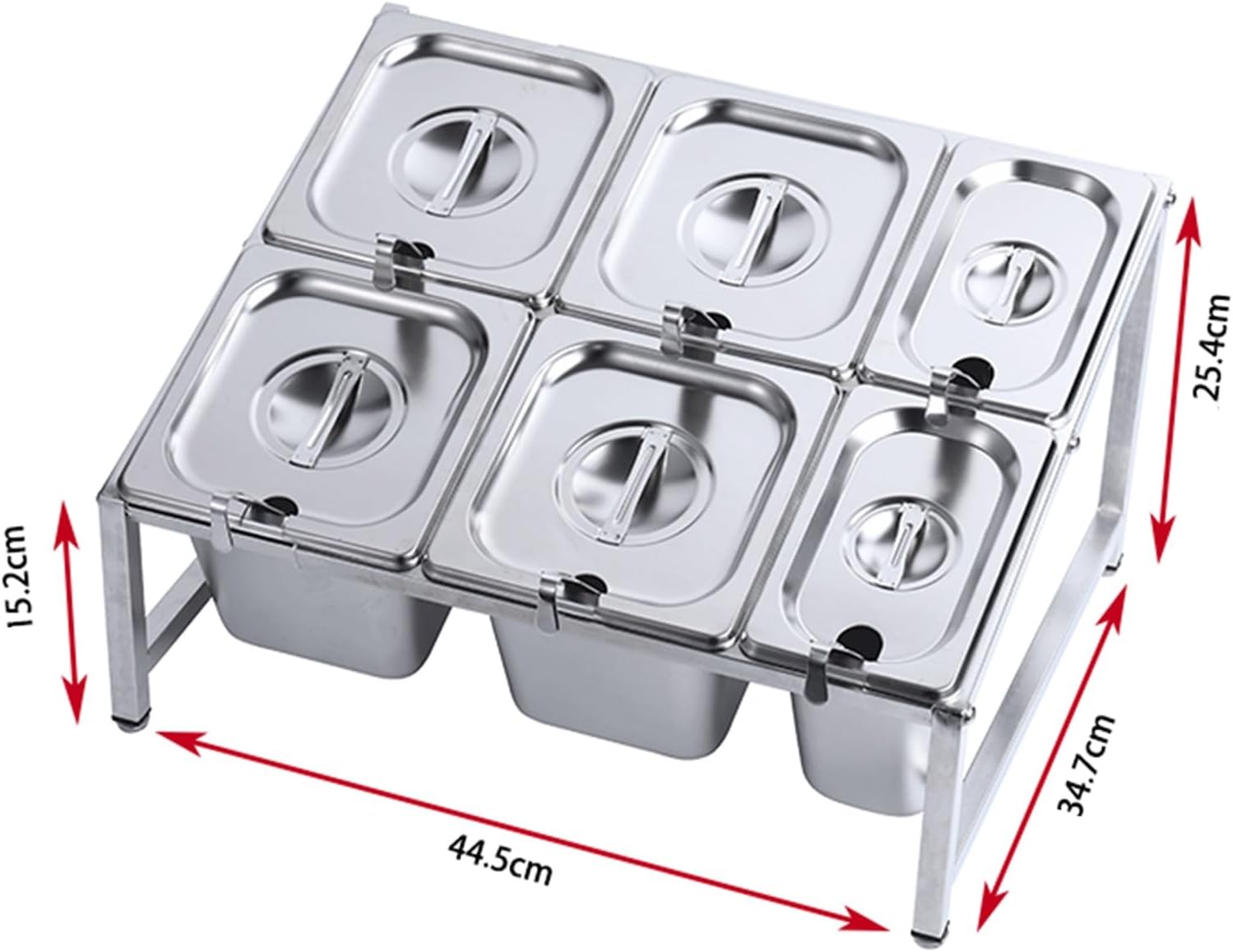 Expandable Spice Racks Organizer Shelf, Stainless Steel Commercial Condiment Racks for Kitchen Buffets, Countertop Food Dispenser for Seasoning Sauce Salad Jam Ingredients(44.5x34.7x25.4cm)