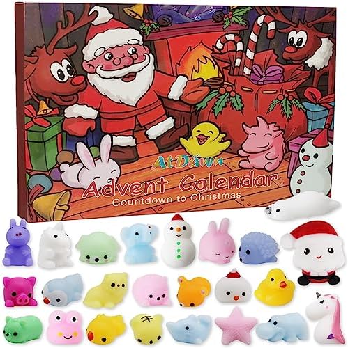 ATDAWN Christmas Countdown Advent Calendar 2022 with 24 Squishy Toys