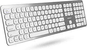 Macally Premium Bluetooth Keyboard for Mac - Compatible Apple Key Board with Numeric Keypad - Multi Device Wireless for MacBook Pro/Air, Mac mini Pro, iMac, Laptop