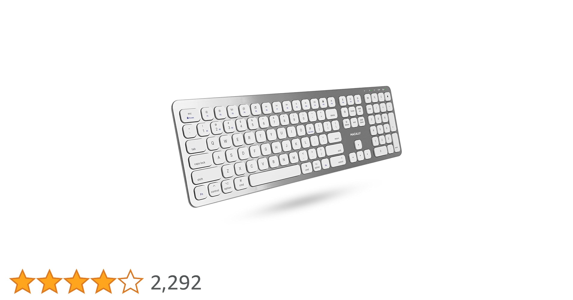 アップルキーボード他3点セット Amazon | MACALLY Mac ワイヤレス Bluetooth キーボード マルチペア