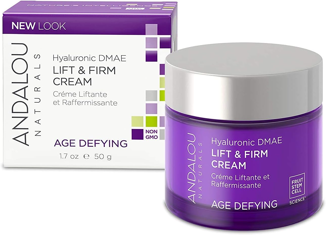 Andalou Naturals Hyaluronic DMAE Lift and Firm Cream, 1.7 Ounce (Pack of 2)