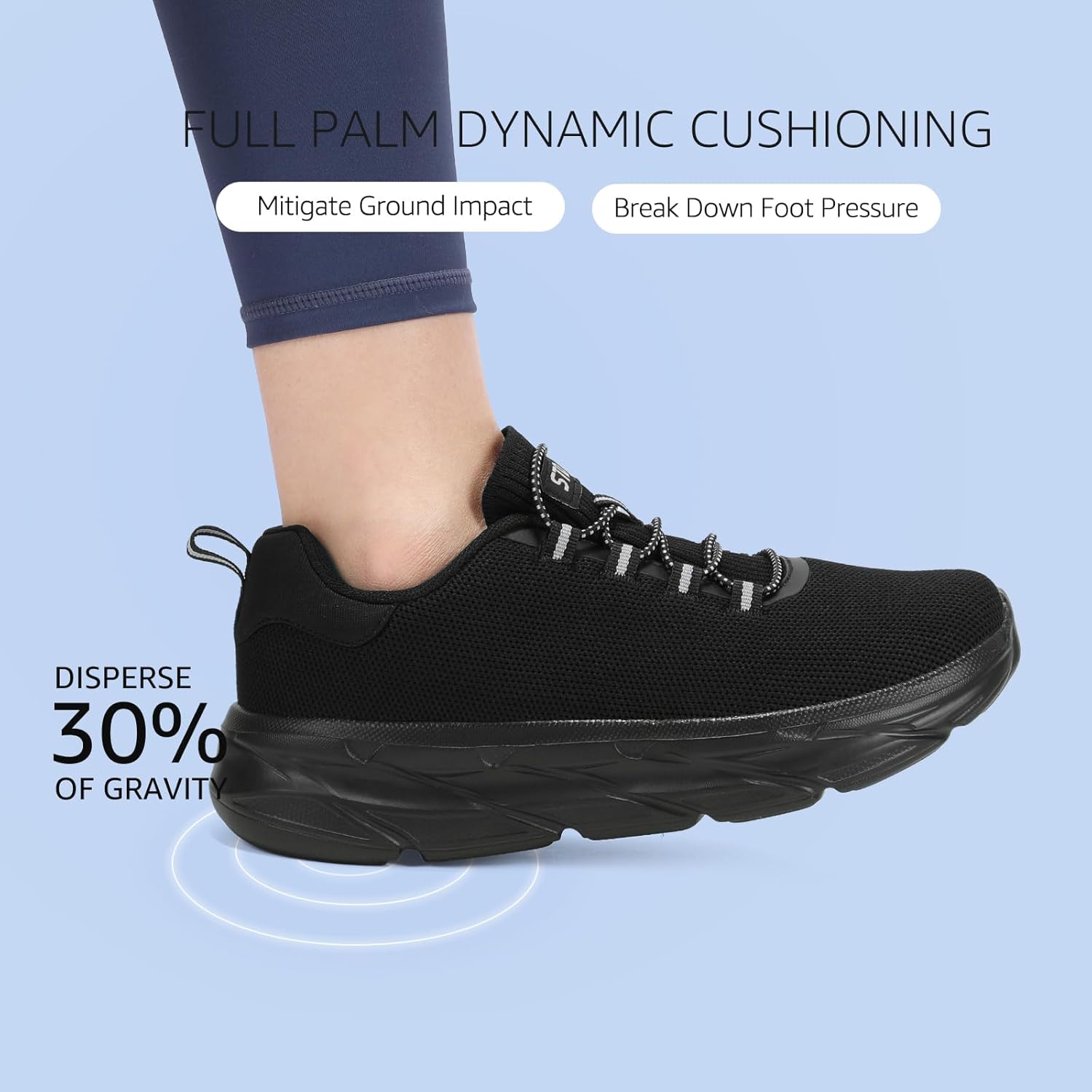 STQ Slip on Sneakers Women Orthopedic Walking Shoes for Plantar Fasciitis Relief Cushioned Sole Arch Support Breathable Non Slip Tennis Athletic Gym Workout Comfort Memory Foam Fashion Sneaker - Image 3