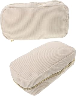 VALICLUD Bolsa de maquillaje de pana de lujo,...