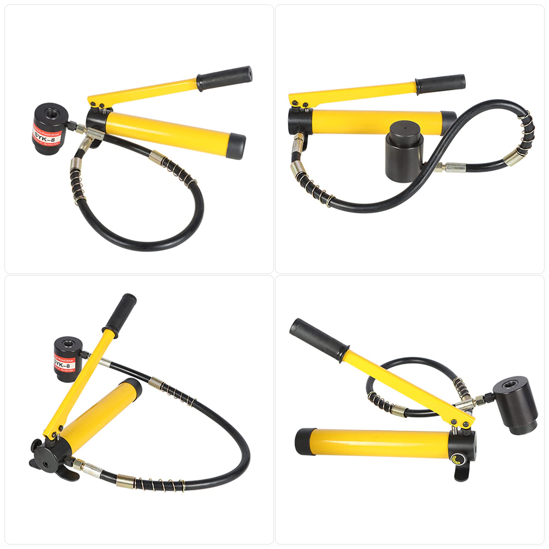 10 Ton 1/2" to 2" Hydraulic Knockout Punch Driver Tool Kit Electrical Conduit Hole Cutter Set KO