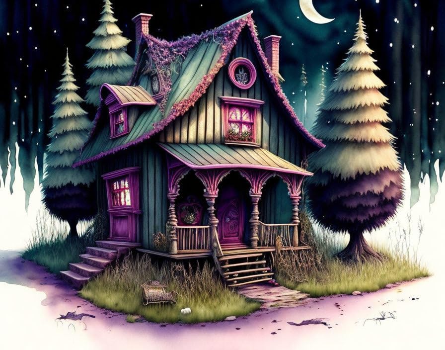Poster toile Creepy House SERENDIPITP 58x90 cm pour habiller un mur sombre