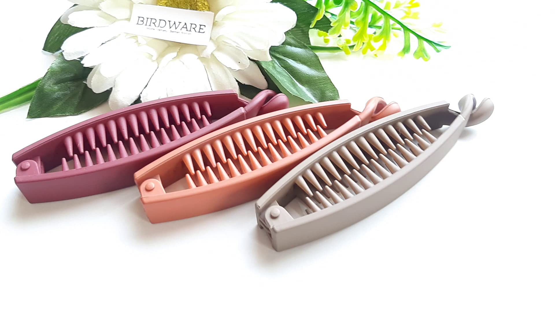 BIRDWARE Big-Size banana clips Multi Color Imported Rubber Acrylic Material Stone Banana Hair Clips For Women (Multi Colour) | Hair Clutchers | banana clips (Pack of 4) 15 1